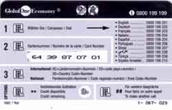 Carte Global One GO125 - dos