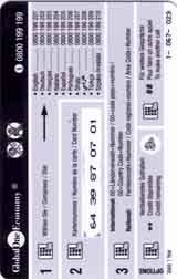 Carte Global One GO81 - dos